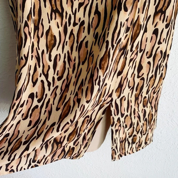 Aritzia Sunday Best Chiara Mini Dress Leopard Tan Sz 4 - Picture 4 of 7